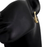 Load image into Gallery viewer, 18kt Gold Plated Dual Bar Cubic Zirconia Studded Statement Hoops, Aria