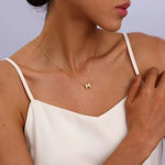 Load image into Gallery viewer, Personalised 18KT Gold Plated Waterproof Plain Bubble Initial Name Necklace