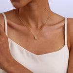 Load image into Gallery viewer, Personalised 18KT Gold Plated Waterproof Plain Bubble Initial Name Necklace