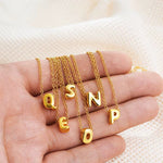 Load image into Gallery viewer, Personalised 18KT Gold Plated Waterproof Plain Bubble Initial Name Necklace