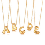 Load image into Gallery viewer, 18KT Gold Plated Waterproof Statement Bubble Initial Pendant Necklace
