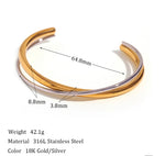 Load image into Gallery viewer, 18kt Gold Plated 2 in 1 Bangle Bracelet, Kiran - Inaya Accessories