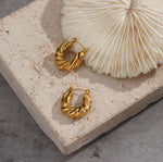Load image into Gallery viewer, 18KT Gold Plated Twist Rope Earrings, Laura - Inaya Accessories
