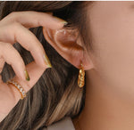 Load image into Gallery viewer, 18KT Gold Plated Twist Rope Earrings, Laura - Inaya Accessories
