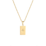 Load image into Gallery viewer, 18KT Gold Plated Rectangle Zirconia Necklace, Maria - Inaya Accessories