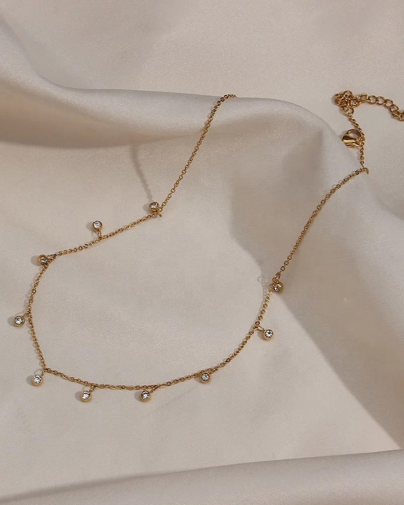 18kt gold plated rhinestone necklace, nia inaya accessories