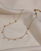 18KT Gold Plated Rhinestone Necklace, Nia