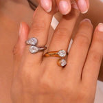 Load image into Gallery viewer, 18kt Gold Plated Water Drop Chunky Statement Ring, Selene