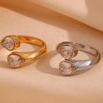 Load image into Gallery viewer, 18kt Gold Plated Water Drop Chunky Statement Ring, Selene
