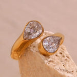 Load image into Gallery viewer, 18kt Gold Plated Water Drop Chunky Statement Ring, Selene