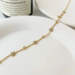 Load image into Gallery viewer, 18kt Gold Plated Cubic Zirconia Flower Charm Choker Necklace, Myra
