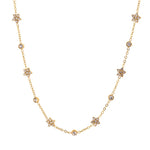 Load image into Gallery viewer, 18kt Gold Plated Cubic Zirconia Flower Charm Choker Necklace, Myra