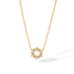 Load image into Gallery viewer, 18kt Gold Plated Minimalistic Cubic Zirconia Sun Necklace, Diana