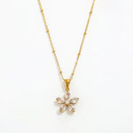 Load image into Gallery viewer, 18kt Gold Plated Rolo Chain Dainty Daisy Flower Pendant Necklace, Lorelai