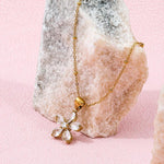 Load image into Gallery viewer, 18kt Gold Plated Rolo Chain Dainty Daisy Flower Pendant Necklace, Lorelai