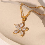 Load image into Gallery viewer, 18kt Gold Plated Rolo Chain Dainty Daisy Flower Pendant Necklace, Lorelai