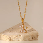 Load image into Gallery viewer, 18kt Gold Plated Rolo Chain Dainty Daisy Flower Pendant Necklace, Lorelai