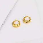Load image into Gallery viewer, 18KT Gold Plated Brass Chunky Twisted Statement Hoop Earrings for Women, Althea