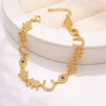 Load image into Gallery viewer, 18KT Gold Plated Multi-Charm Talisman Link Bracelet, Amaris