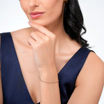 Load image into Gallery viewer, 18 KT Gold Plated Stainless Steel Dainty Aqua Rolo Bead Bracelet, Aqua