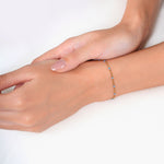 Load image into Gallery viewer, 18 KT Gold Plated Stainless Steel Dainty Aqua Rolo Bead Bracelet, Aqua