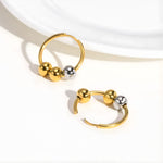 Load image into Gallery viewer, 18KT Gold Plated Stainless Steel Gold and Silver Beaded Hoop Earrings for Women, Arabella