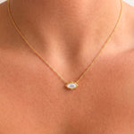 Load image into Gallery viewer, 18KT Gold Plated Celine Marquise Crystal pendant Necklace, Celine