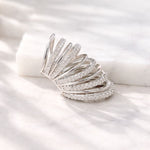 Load image into Gallery viewer, Silver Multi-Row Pave Crystal Wing Ear Cuff, Cyra