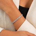 Load image into Gallery viewer, Silver Shimmering Crystal Linked Tennis Bracelet for Women, Elianne
