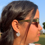 Load image into Gallery viewer, Dainty Heart Cut-Out Huggie Hoops with Zirconia Heart Drop Earrings, Elina