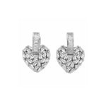 Load image into Gallery viewer, Dainty Heart Cut-Out Huggie Hoops with Zirconia Heart Drop Earrings, Elina