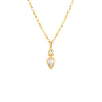 Load image into Gallery viewer, 18KT Gold Plated Double Teardrop Crystal Necklace, Esme