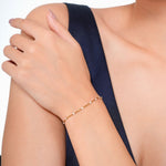 Load image into Gallery viewer, 18 KT Gold Plated Stainless Steel Dainty White Rolo Bead Bracelet, Gretchen