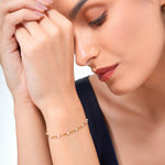 Load image into Gallery viewer, 18 KT Gold Plated Set of 2 Stainless Steel Dainty White Rolo Bead Necklace & Bracelet, Talia & Gretchen