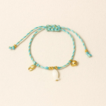 Load image into Gallery viewer, Knotty Bracelet, 18KT Gold Plated Stainless Steel Beach & Fish Charm Threaded Bracelet