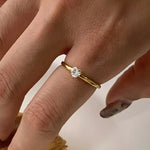 Load image into Gallery viewer, 18KT Gold Plated Set of 3 Stackable Diamond Heart Stainless Steel Waterproof Rings, Lyra