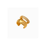 Load image into Gallery viewer, 18K Gold plated Chunky Textured & Pave Crystal Stacking Ear Cuff, Mira