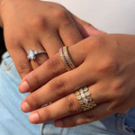 Load image into Gallery viewer, 18KT Gold Plated Pear Cut Cluster Statement Ring, Mirella