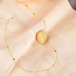 Load image into Gallery viewer, 18 KT Gold Plated Stainless Steel Dainty Multicolour Rolo Flat Bead Necklace, Noa