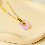 Load image into Gallery viewer, 18kt Gold Plated Rose Quartz and Star Necklace, Quartz