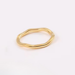 Load image into Gallery viewer, Inaya Modern Festive 18KT Gold Plated Hammered Irregular Stackable Finger Rings, Reisha