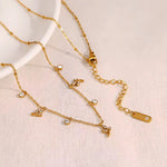 Load image into Gallery viewer, 18KT Gold Plated Leaf and Flower Diamond Choker Stainless Steel Waterproof Necklace, Tulip