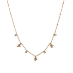 Load image into Gallery viewer, 18KT Gold Plated Leaf and Flower Diamond Choker Stainless Steel Waterproof Necklace, Tulip