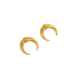 Load image into Gallery viewer, 18KT Gold Plated Crescent Horn Textured Stud Earrings, Veda (pre-order)