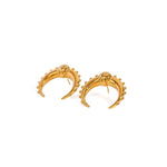 Load image into Gallery viewer, 18KT Gold Plated Crescent Horn Textured Stud Earrings, Veda (pre-order)