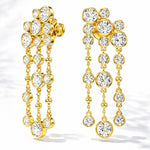 Load image into Gallery viewer, 18KT Gold Plated Crystal Waterfall Dangle Earrings, Zoya