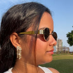 Load image into Gallery viewer, 18KT Gold Plated Crystal Waterfall Dangle Earrings, Zoya