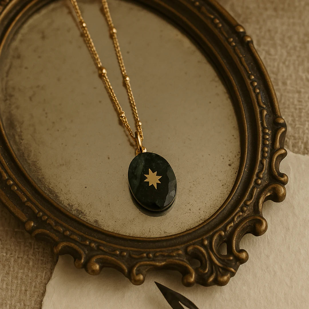 18kt Gold Plated White Stone Flower Inlaid Necklace, Jane
