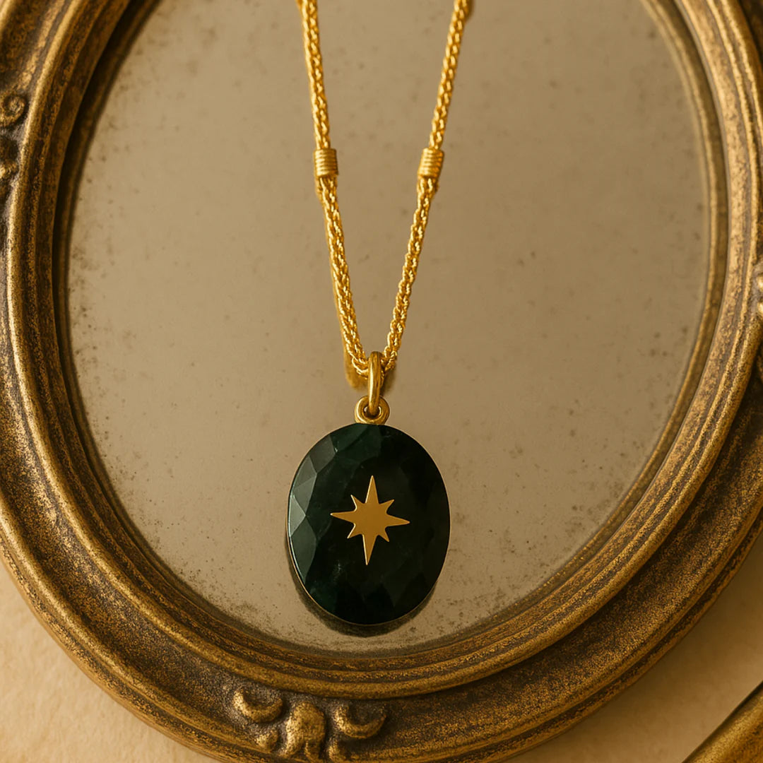 18kt Gold Plated White Stone Flower Inlaid Necklace, Jane