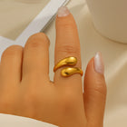 18kt Gold Plated Adjustable Hug Ring, Michelle